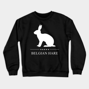 Belgian Hare Rabbit White Silhouette Crewneck Sweatshirt